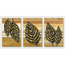 Golden Black Leaves Wall Sticker for Home Decor