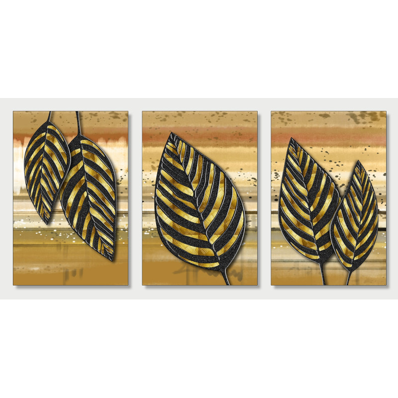 Golden Black Leaves Wall Sticker for Home Decor