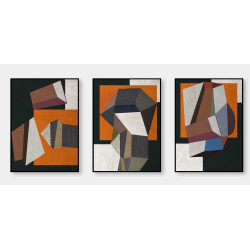 Blue Orange Abstract Art Geometric Wall Sticker for Home Decor