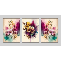 Flowers Wall Art Poster Wall Sticker for Home Decor