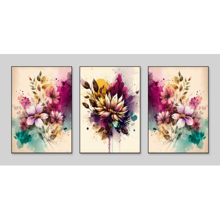 Flowers Wall Art Poster Wall Sticker for Home Decor