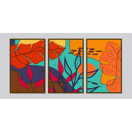 botanical abstract doodle Wall Sticker for Home Decor