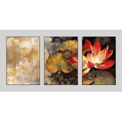 Golden lotus flower Wall Sticker for Home Decor