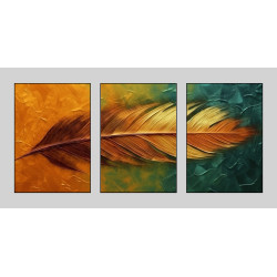 Golden Feather Wall Sticker for Home Decor