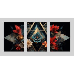 Modern geometry Flower Wall Sticker for Home Decor