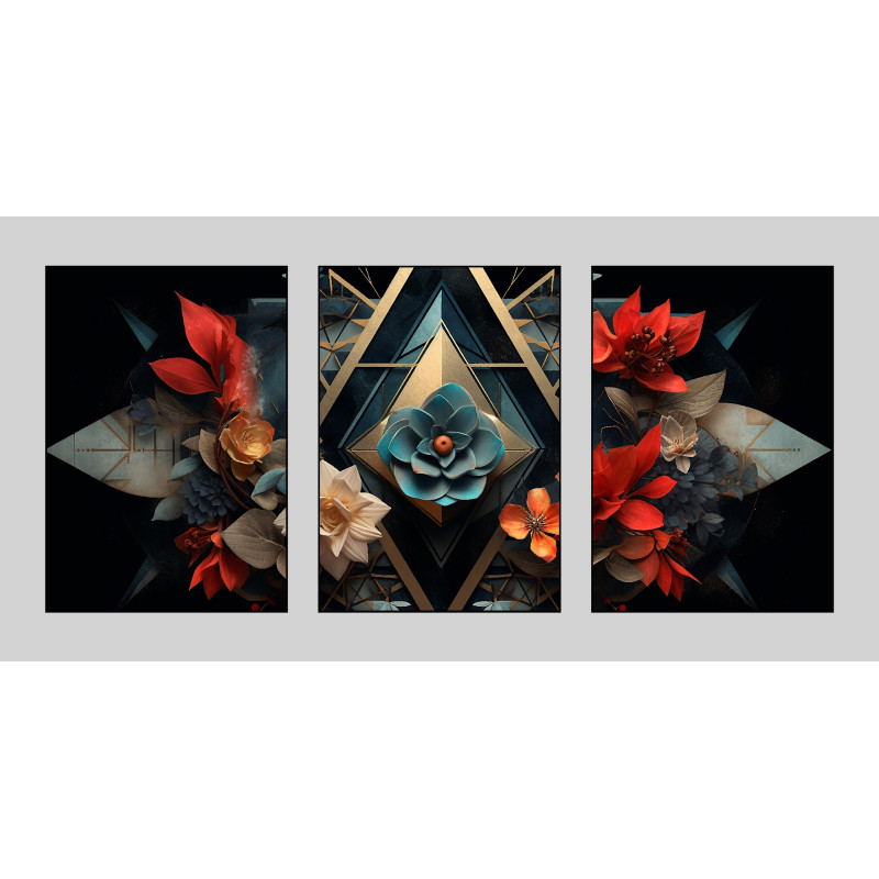 Modern geometry Flower Wall Sticker for Home Decor