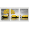 golden stone waves artistic trees Wall Sticker for Home Decor