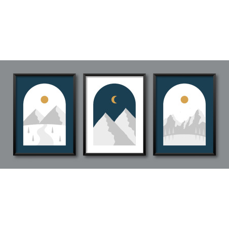 abstract mountain landscape Wall Sticker for Home Decor