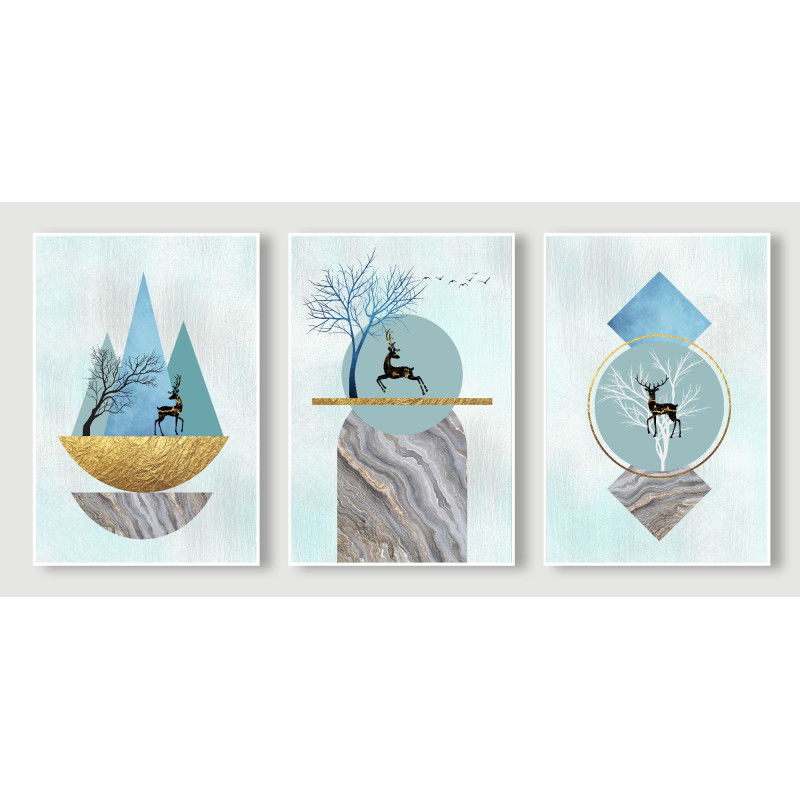 Deer creative geometric pattern Wall Sticker for Home Decor