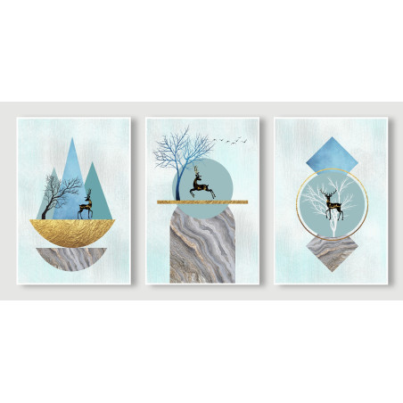 Deer creative geometric pattern Wall Sticker for Home Decor