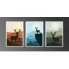 deer mountain landscape Wall Sticker for Home Decor