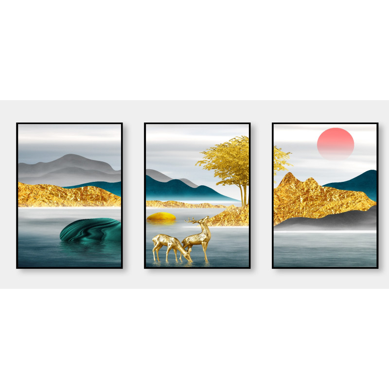 landscapes sanlian adornment Tree Deer Wall Sticker for Home Decor