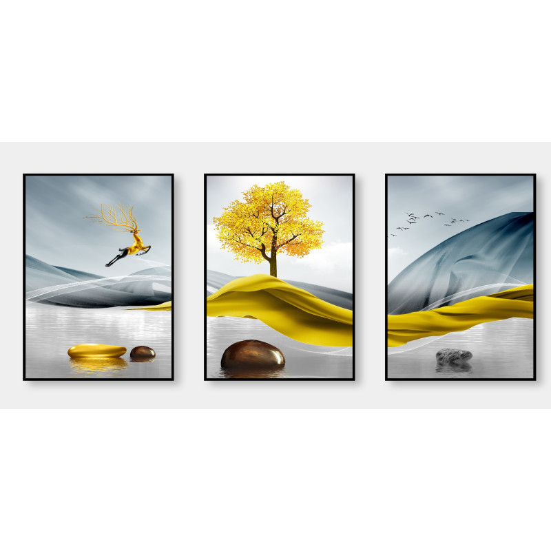 landscapes sanlian adornment Tree Deer Wall Sticker for Home Decor