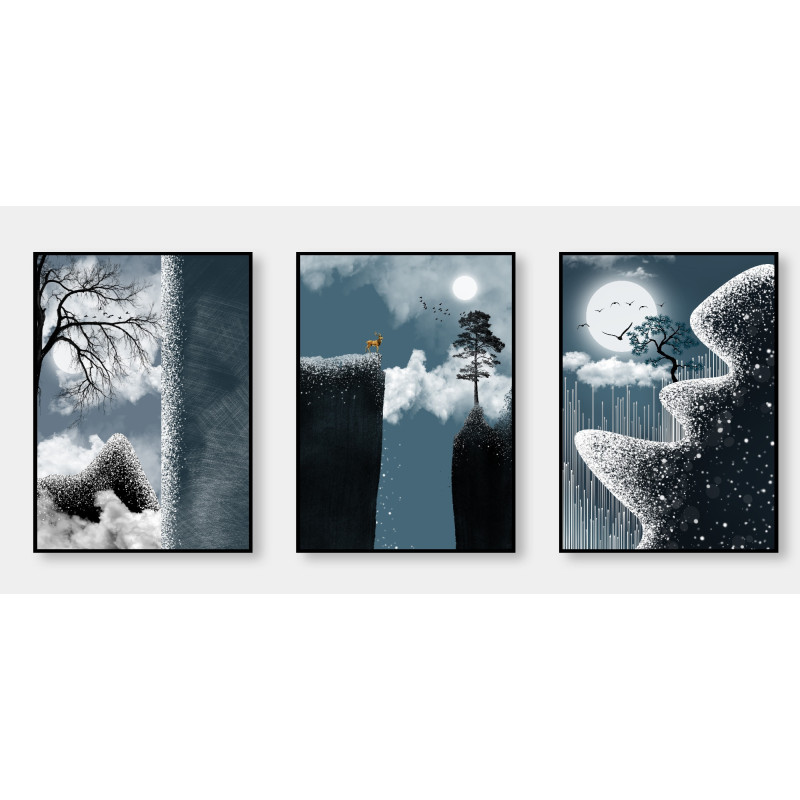 modern abstract landscape Wall Sticker for Home Decor