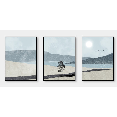 modern abstract landscape Wall Sticker for Home Decor