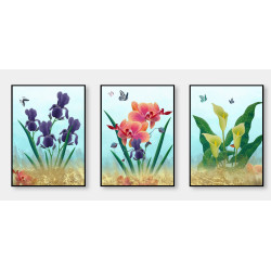 modern abstract plant flowers Wall Sticker for Home Decor