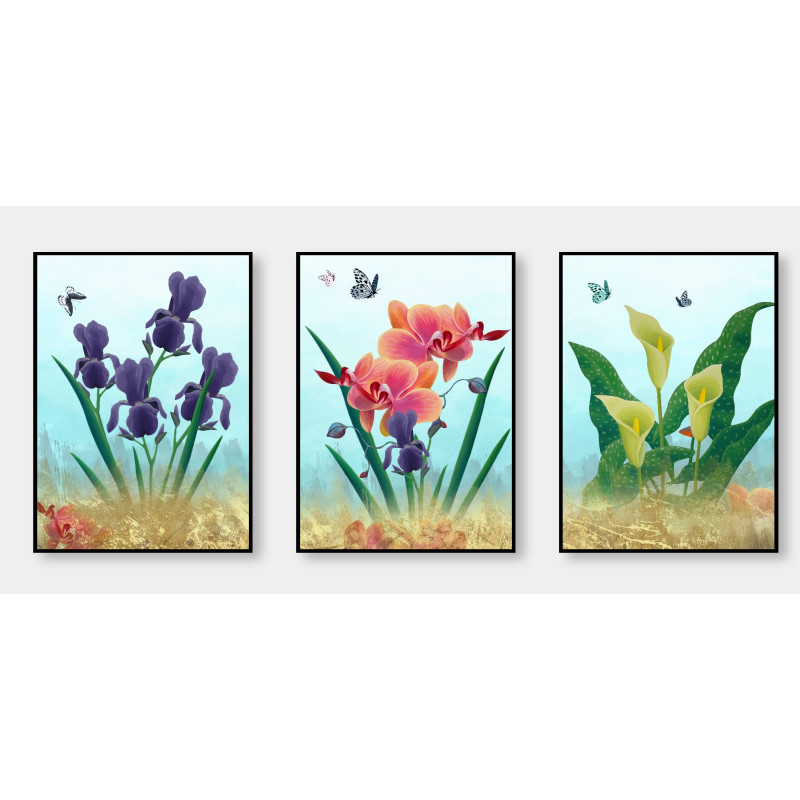 modern abstract plant flowers Wall Sticker for Home Decor