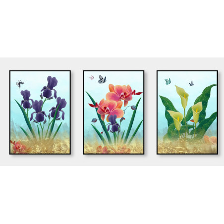 modern abstract plant flowers Wall Sticker for Home Decor