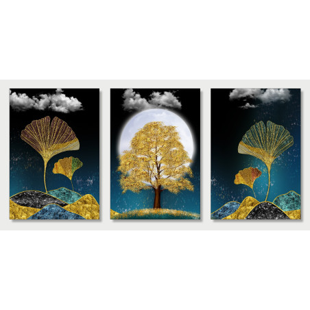 mountains moon modern abstract landscape Wall Sticker for Home Decor