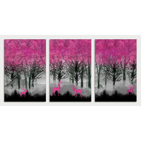 dark pink jungle forest Wall Sticker for Home Decor