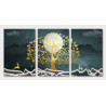 golden tree mountain white moon Wall Sticker for Home Decor