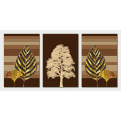 golden black leaves Wall Sticker for Home Decor