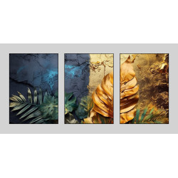 Golden Leaves Flower Wall Sticker for Home Decor