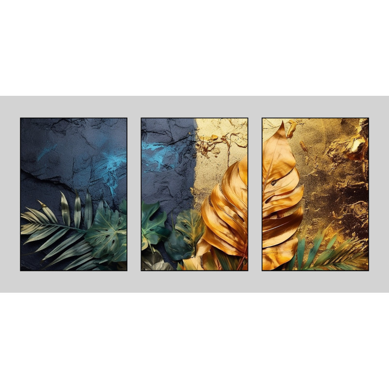 Golden Leaves Flower Wall Sticker for Home Decor