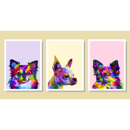 colorful chihuahua dog  Wall Sticker for Home Decor