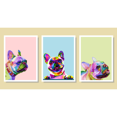 colorful french bulldog Wall Sticker for Home Decor