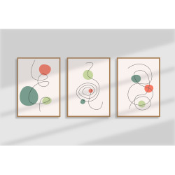 mid century abstract Wall Sticker for Home Decor