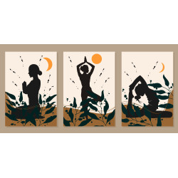 silhouette posing yoga Wall Sticker for Home Decor