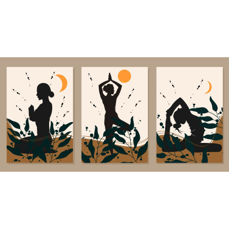 silhouette posing yoga Wall Sticker for Home Decor