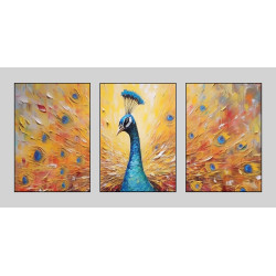 Peacock gold feathers Wall Sticker for Home Decor