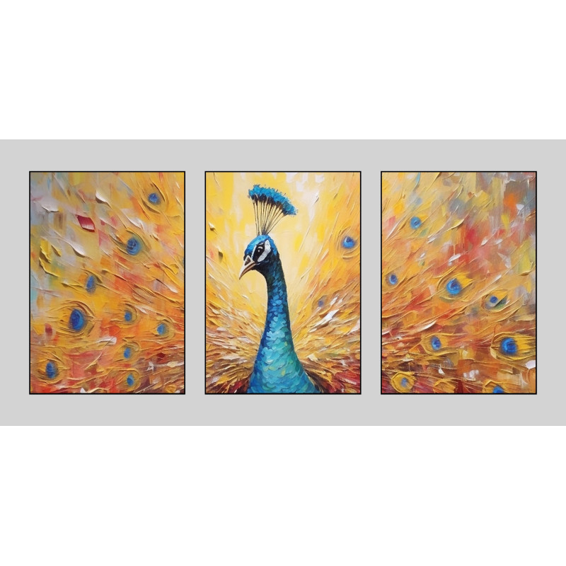 Peacock gold feathers Wall Sticker for Home Decor